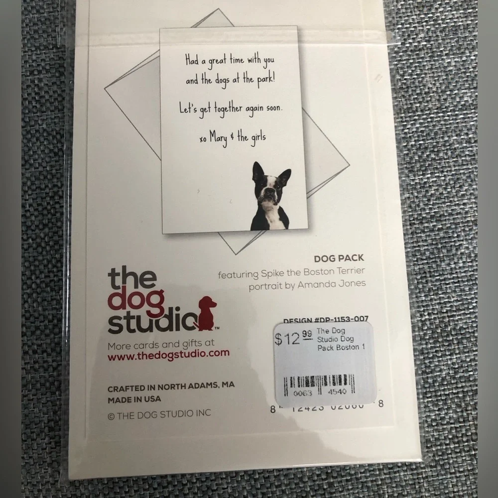 The dog studio Boston Terrier Six Flat Blank Correspondence Cards and Envelopes